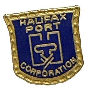 Halifax Port Corporation Navy Blue Gold Lapel Pin Collectible Seaport Cruise Shi